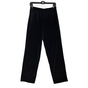 Coldwater Creek Velvet Velour Pants Pull On Elastic Straight Leg Womens M 8-10